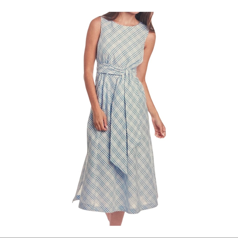 Anne Klein Seersucker Midi Dress Women's Size 6 - Picture 13 of 13